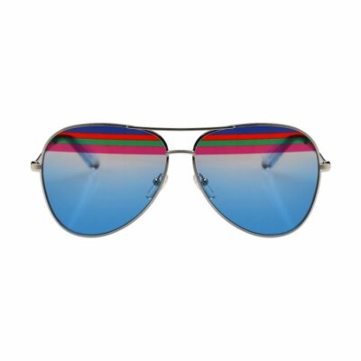 Salvatore Ferragamo Sunglasses SF172S 046 Shiny Silver/Blue  display picture 1
