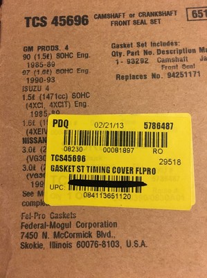 Engine Camshaft Seal fits 1985-1988 Pontiac Sunburst FELPRO TCS