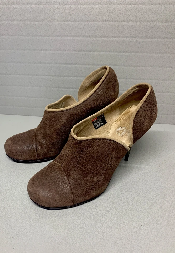 Zapatos de cuero marrón botín recortado Diesel Mellana vintage talla 10 ~ ¡Elegantes! Foto 2 de 4