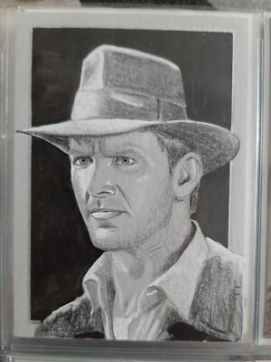 INDIANA JONES HANDGEZEICHNETE SKIZZENKARTE VON EVAN R DRISCOLL PSC ACEO
