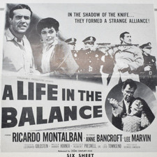 1955 A Life in the Balance Ricardo Montalban Anne Bancroft Lee Marvin Pressbook