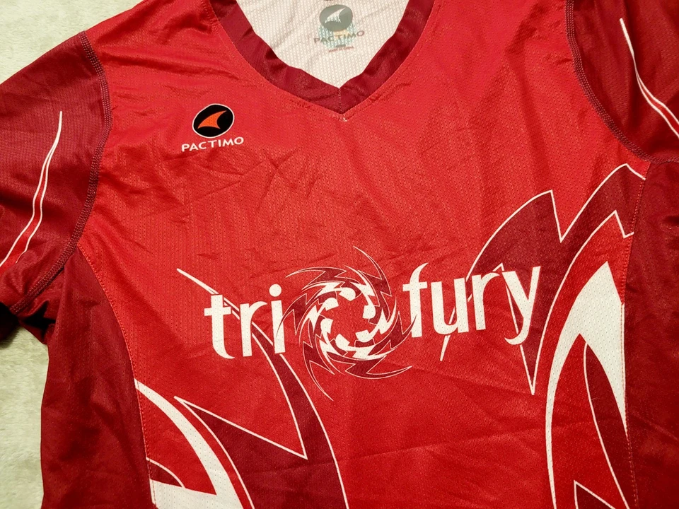 Pactimo Cycling Jersey Men's XL Red Tri-Fury NWT - Image 2 of 4