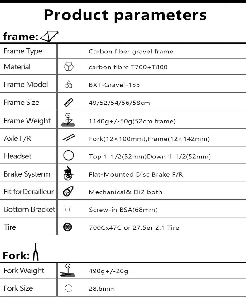 BXT 700*25C Kohlefaser Frame Rennrad Fahrradrahmen Rahmenset Fahrradrahmen Neu - Bild 2 von 4