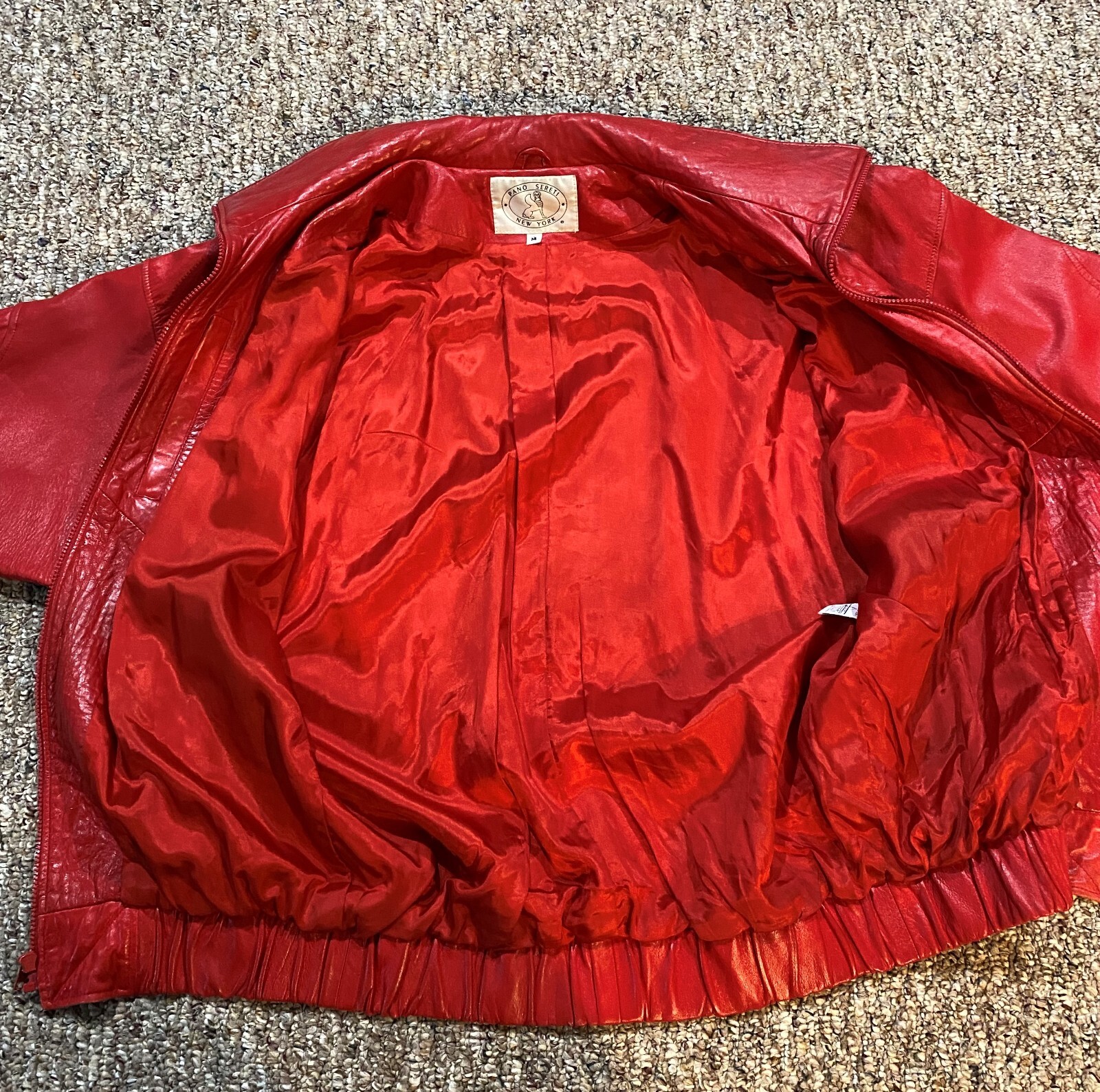Ladies Red leather Fashion lamb skin jacket eBay