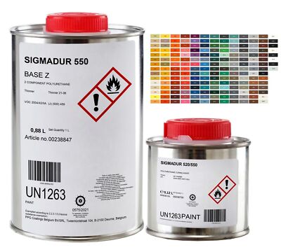 Schiffsfarbe Sigmadur 550 1L Polyurethan für Boote Yachten Rümpfe Farbauswahl  