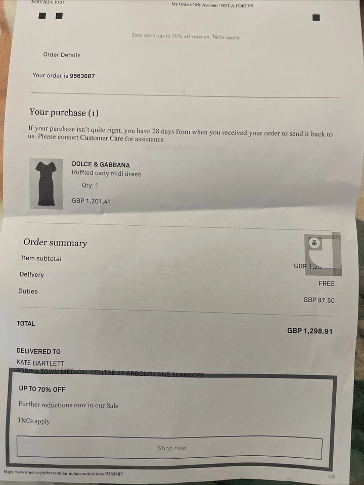 $1,645 Vestido Dolce & Gabbana Cady Manga Acampanada Dobladillo Volantes IT 48 Aus 16 EE. UU. 14 Foto 4 de 4