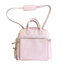 Ayla Company Mini Diaper Bag Messenger Backpack Pink Vegan Leather STAINED