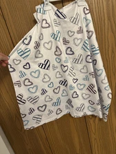Carseat/ Nursing Cover Hearts Purple and Blue and Gray