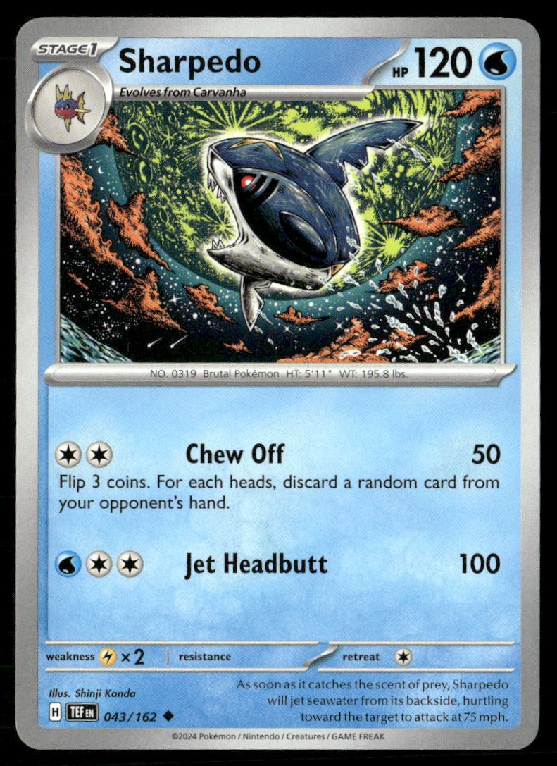 Sharpedo 043/162 SV05 Temporal Forces U NM Pokémon — English