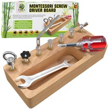 Montessori Screwdriver Board Set - Wooden Montessori Toys for 4 Year Old Kids...