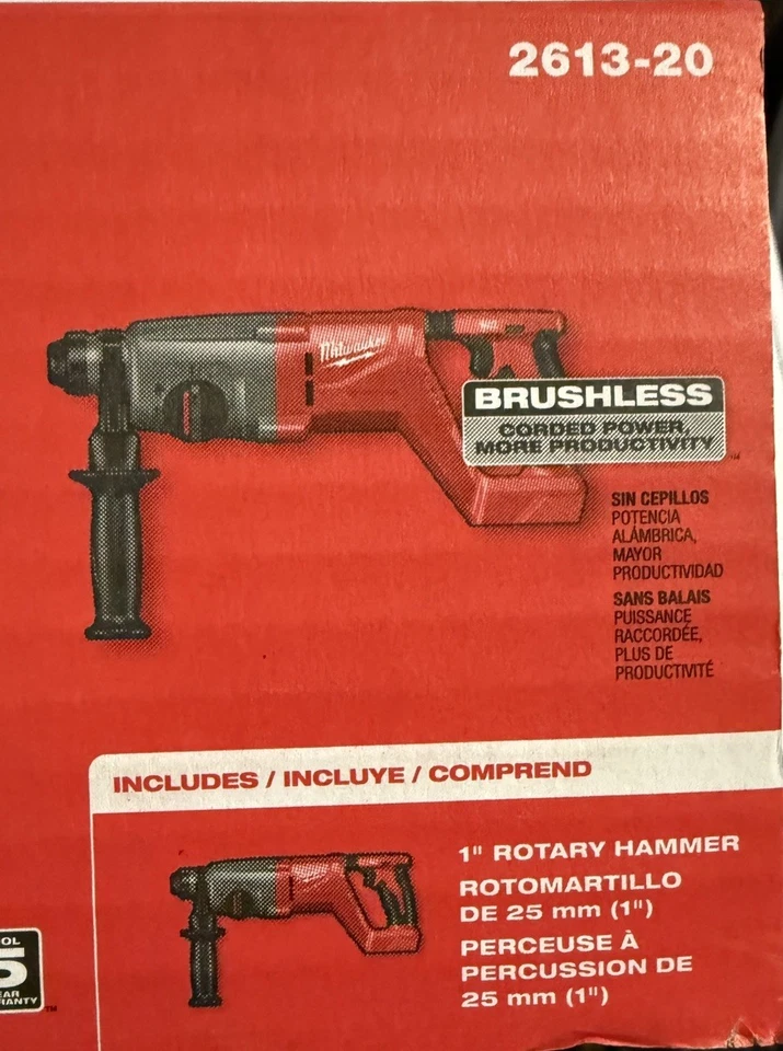 Milwaukee 2613-20 18V Cordless 1" SDS Plus D-Handle Rotary Hammer (T (EZ1006619) - Image 2 of 3