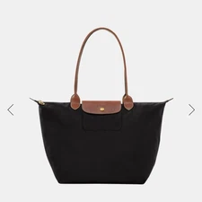 LONGCHAMP Le Pliage Original Large Tote Black Nylon Travel Shoulder Bag