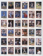 1990 Stickers Uncut 36-Sticker Sheet Hubie Brooks Will Clark Brett Butler 0au4