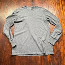 American Giant Shirt Mens Small Gray Long Sleeve Crew Neck USA Made Minimalist