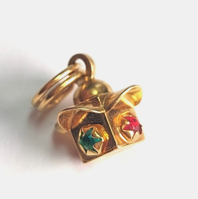 Kleiner Unoaerre Mina Anhänger Charm Ampel Vintage 60er Jahre Massives Gold 18K