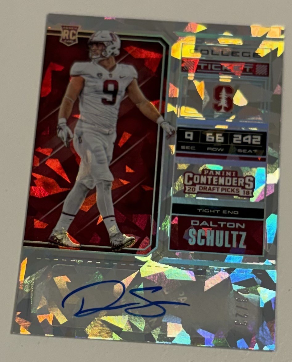 Dalton Schultz Panini Contenders Draft Picks #167 Autograph Cracked Ice