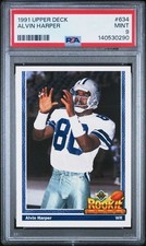 1991 Upper Deck Alvin Harper Rookie PSA 9 Dallas Cowboys