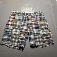 Polo Ralph Lauren Shorts Mens 38 Multicolor Patchwork Madras Plaid Cotton Chino