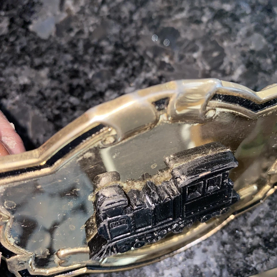 Hebilla de cinturón locomotora de vapor tren ferrocarril vintage hecha en EE. UU. Foto 2 de 4