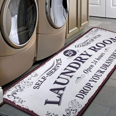 Laundry Room Rug Runner Machine Washable Area Rugs Laundry Decor for Kitchen,...