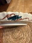 Japanese Figural Kutani Plate Wavy Rim Fuku Mark Blue Underglaze Rings — photo 7