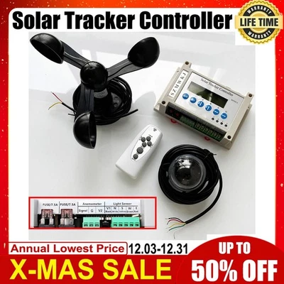 SZMWKJ Complete Dual Axis Solar Tracker Linear Actuator Controller W/ Wind Speed Sensor