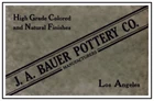 J A BAUER POTTERY  Reprinted 1920's Catalog, Vases, Jugs, Crocks, Artware, Etc.