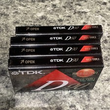 Confezione 4 nastri audiocassette TDK 2-D90 2-D60 IEC tipo I alta uscita sigillati nuovi