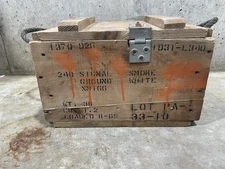 Vintage Empty XM-166  Smoke Grenade Military Wood Shipping Crate