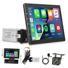 10.1 inch Single Din Car Stereo with CarPlay and Android Auto, Detachable 