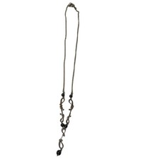 Sterling Silver 925 Necklace Curb Chain 40cm Bead Dangle Pendant 6.9g Jewellery 