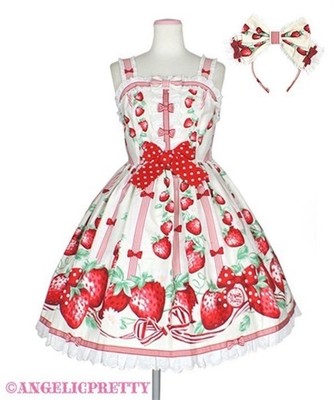 Angelic Pretty Freshly Picked Strawberry Jumper Skirt Set Shiro | eBay