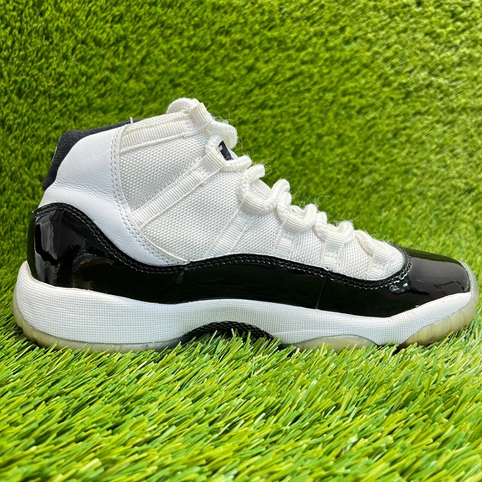 Nike Air Jordan 11 Retro Niños Talla 4.5Y Blanco Atlético Cuero Zapatos Tenis Foto 4 de 4