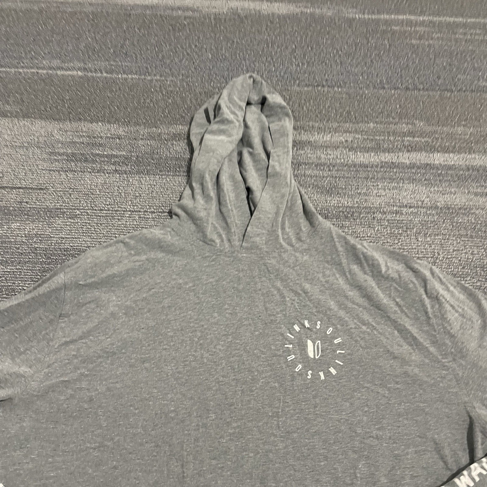 Linksoul Hoodie Mens Large Gray Tempus Fugit Organic Cotton Blend Sweatshirt