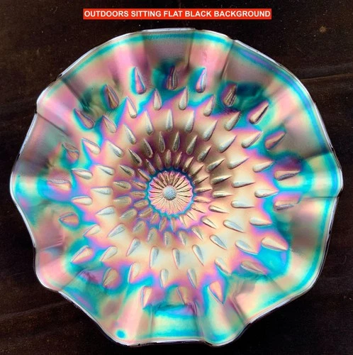 DUGAN PURPLE CARNIVAL GLASS “RAINDROPS” BOWL – VERY NICE COLOR!!!!!