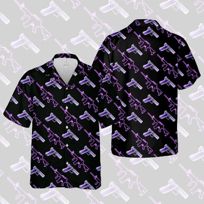 Neon Gun Hawaiian Shirt, Casual Shirt For Men