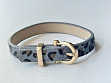 Cheetah Leopard Animal Print Fur Leather Buckle Bracelet