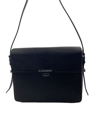 BURBERRY Leather Shoulder Bag Black