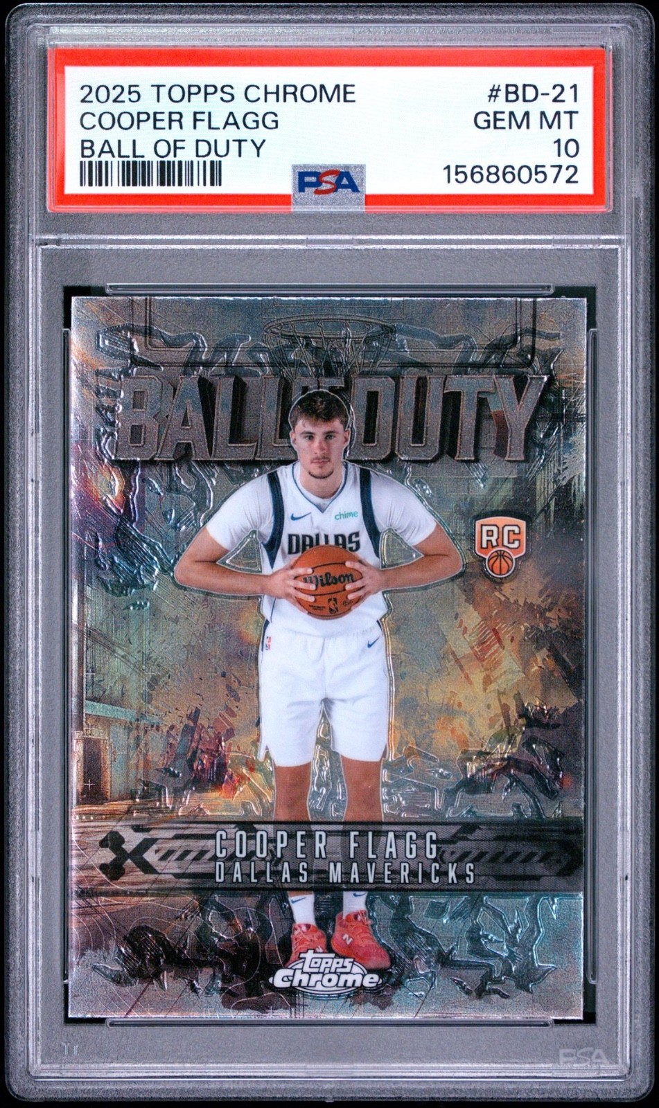 2025-26 Topps Chrome Cooper Flagg Ball of Duty Rookie #BD-21 PSA 10 Gem