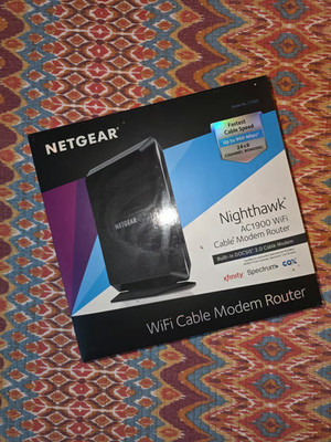 NETGEAR Nighthawk AC1900 WiFi Cable Modem Router DOCSIS 3.0 C7000v2 Black