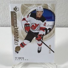 Ty Smith NJ Devils 20-21 NHL SP Retail Rookie Authentics Gold /999 #114 NM Card. rookie card picture