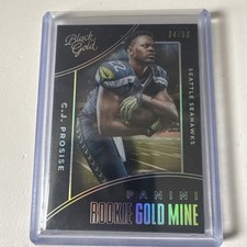 2016 Panini Black Gold Rookie Mine Holo White 4/50 CJ Prosise #RG8 7eo