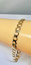 9ct Gold MENS Curb Bracelet  SOLID Length 9"  Width 7mm    10.4grams  Secondhand