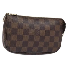 LOUIS VUITTON Damier Ebene Mini Pochette Accessoires Pouch N58009 LV Auth 141130