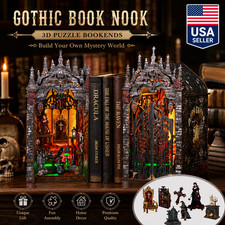 Book Nook Kit-Witch's Castle 3D Wooden Puzzle Laser Cutting Games Xmas Gift