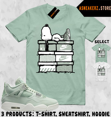 Shirt To Match AJ 4 Seafoam Sail 2025 Sneaker Matching Tee Sneakerhead S Dog