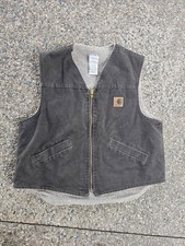 Vintage Carhartt V13TMB Sherpa Lined Brown Vest Mens Size Large USA Made