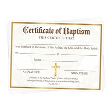 YHNTGB 50Pcs Baptism Certificates for Church Blank Baby Dedication Award for