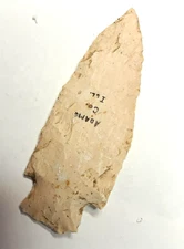 4 3/16" Hardin. White, glossy flint. Illinois.