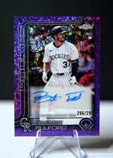 2025 Topps Chrome Update Braxton Fulford Auto Purple Spec 296/299 AC-BF Rockies